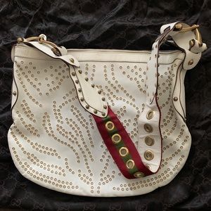 Gucci Pelham Web Hobo Studded Leather